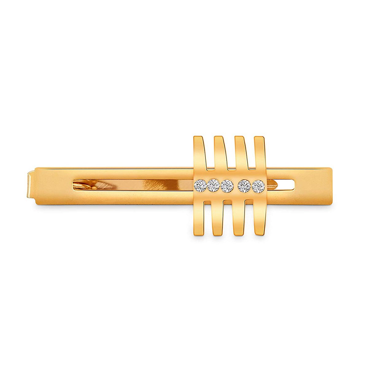Gold Diamond Cufflinks Tie Pin Set In Box