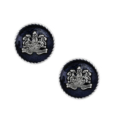 Royal Blue Silver Formal Shirt Cufflinks for Men Branded Gift Box
