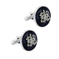 Royal Blue Silver Cufflinks In Box