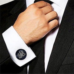 Royal Blue Silver Cufflinks In Box
