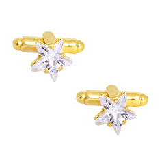 Star Gold Diamond Cufflinks In Box