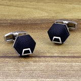 Hexagon Black Cufflinks In Box