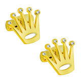 Gold Crown Diamond Cufflinks In Box