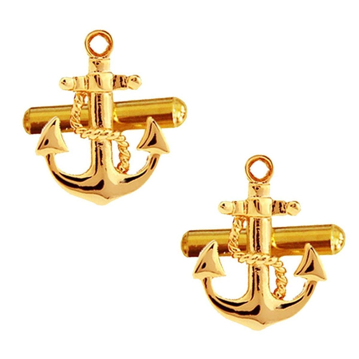 Gold Anchor Cufflinks In Box