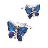 Blue Butterfly Diamond Cufflinks In Box