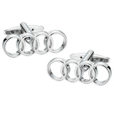 Silver Audi Rings Cufflinks In Box