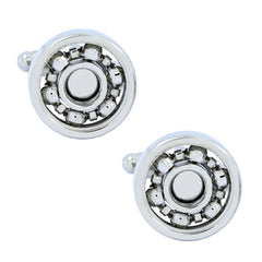 Silver Ball Bearing Cufflinks In Box