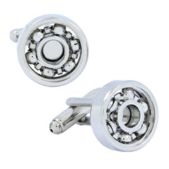 Silver Ball Bearing Cufflinks In Box