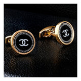 Luxury Rose Gold Black Cufflinks In Box