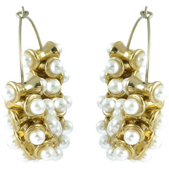 Traditional Antique Gold Plated Pearl Bali Earring For Women