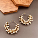Traditional Antique Gold Plated Pearl Bali Earring For Women