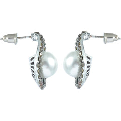 Black Brass Stud Earring For Women