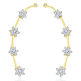 Nakshatra Floral American Diamond Gold Ear Cuff Earring For Women