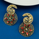 Filigree Gold Plated Meenakari American Diamond Earring For Women