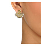 Traditional Antique Gold Pearl Stud Earring For Women