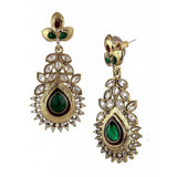 Green Gold Plated Meenakari Pearl Earring For Women
