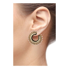 Chaand Filigree Black Meenakari Pearl Bali Earring For Women