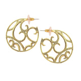 Filigree Jaali Large Gold Plated Bali Earring For Women