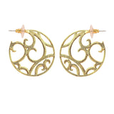 Filigree Jaali Large Gold Plated Bali Earring For Women
