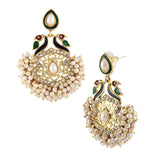 Peacock Meenakari Pearl Gold Plated Earring For Women