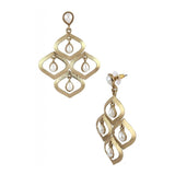 Antique Gold Plated Pearl Dangling Earring For Women