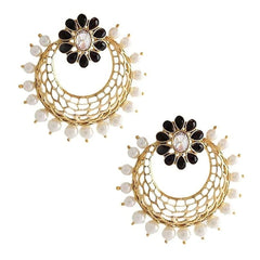 Kundan Gold Antique Finish Jaali Chaand Bali Stud Earring For Women