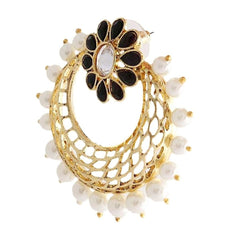Kundan Gold Antique Finish Jaali Chaand Bali Stud Earring For Women