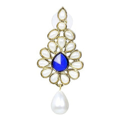 Dangling Flower Gold Plated Pearl Blue Earring For Women