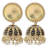 Antique Meenakari Gold Plated Black Jhumki Earring For Women