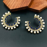 Chaand Bali Marquise Gold Plated Blue Pearl Earring For Women