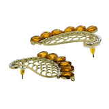 Designer Paisley Antique Rhodium Plated Brwon Earring For Women