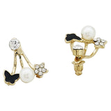 Butterfly Gold Plated Ear Cuff Jacket Pair Stud Earring For Women