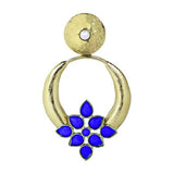 Turkish Gold Plated Dark Blue Pearl Designer Earring For Women