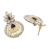 Flower Filigree Antique Rhodium Pearl Black Earring For Women
