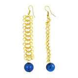 Italian Gold Plated Blue Dangling Earring For Women