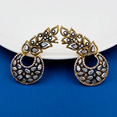 Flower Kundan Polki Gold Plated Chaand Bali Ear Cuff Earring