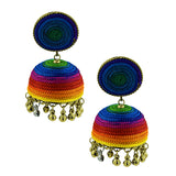 Handmade Thread Multi Colour Antique Gold Jhumki Earring For Women