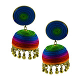 Handmade Thread Multi Colours Antique Gold Jhumki Earring For Women
