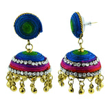 Handmade Thread Multi Colors Antique Gold Jhumki Earring For Women