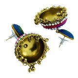 Handmade Thread Multi Colors Antique Gold Jhumki Earring For Women