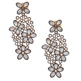 Floral Kundan Gold Plated Dangling Delicate Earring For Women