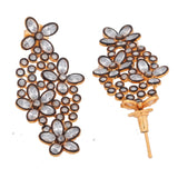Floral Kundan Gold Plated Dangling Delicate Earring For Women