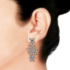 Floral Kundan Gold Plated Dangling Delicate Earring For Women