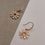 Flower Baguette Cz Gold Plated Daily Wear Earring For Women