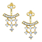 Daily Work Wear American Diamond Cz Gold Plated Stud Earring Women