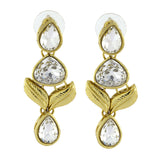 Designer American Daimonds Kundan Gold Plated Drop Earring For Women