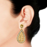 Flower Filigree Antique 22K Gold Kundan Dangling Earring For Women