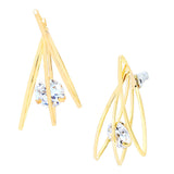 Trendy Contemporary 18K Gold Plated American Diamond Earring For Women
