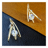Trendy Contemporary 18K Gold Plated American Diamond Earring For Women