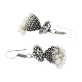 Antique Oxidized German Silver Pearl Double Jhumki Earring For Women